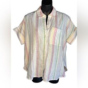 Madewell womens Linen-Blend Daily Shirt in Rainbow
Stripe sz XS preloved